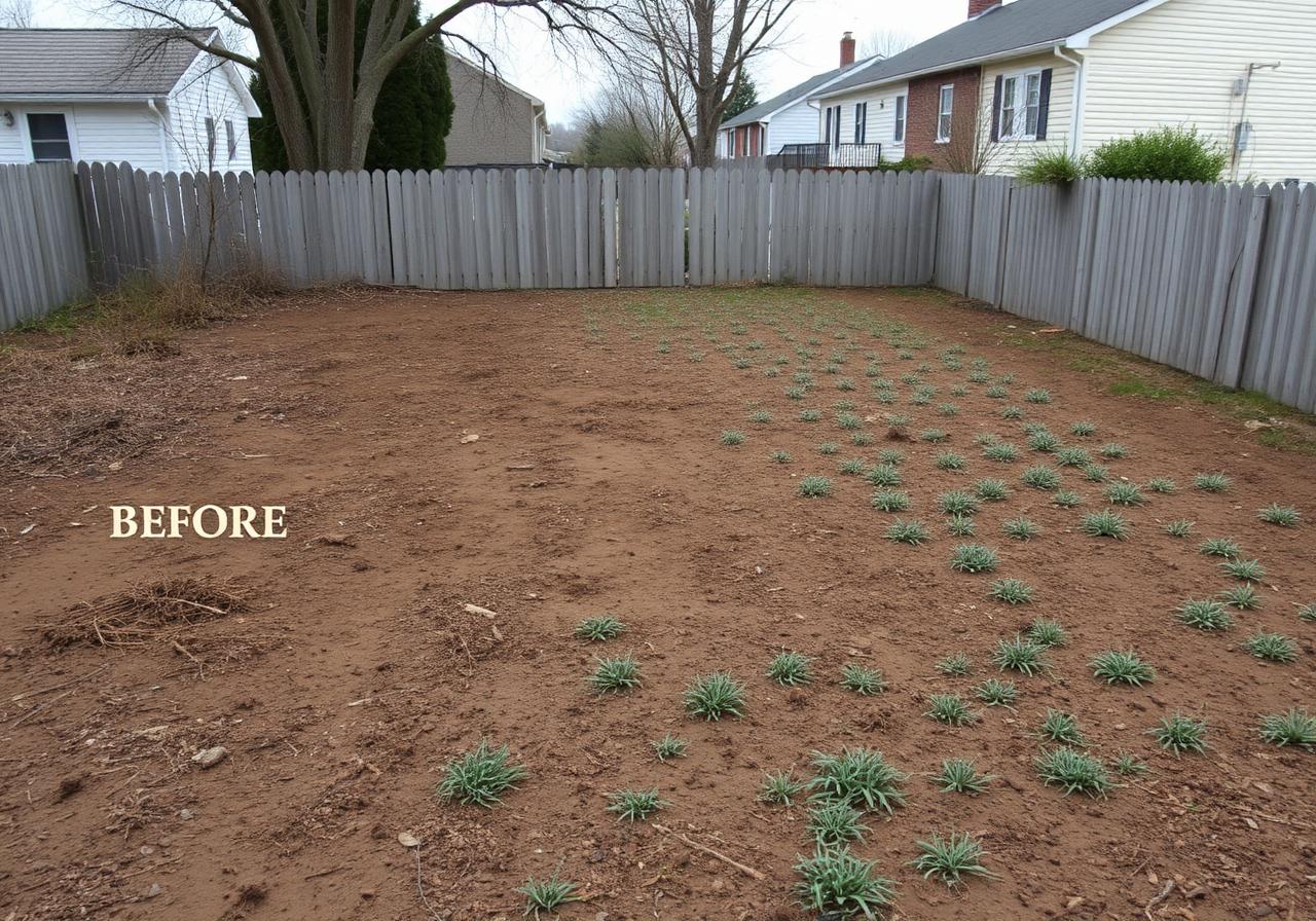 Before – Backyard sod install